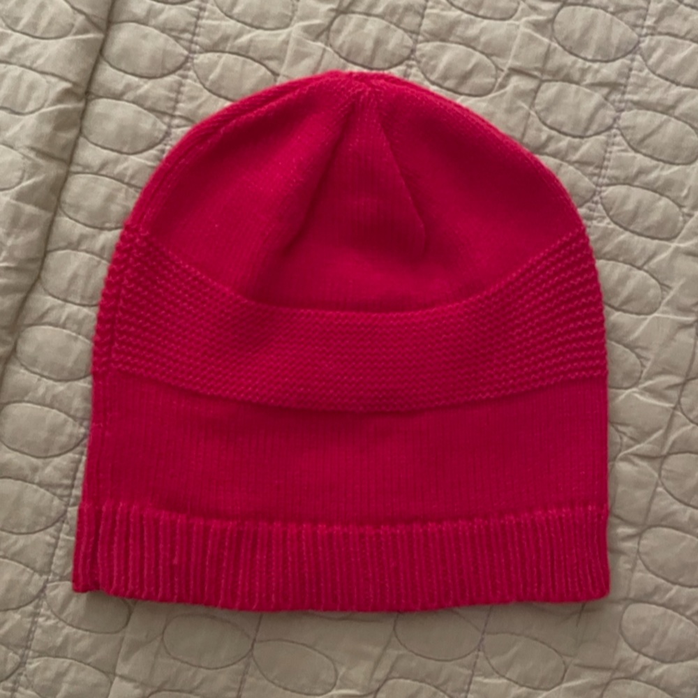 NWOT Red Small Knit Beanie Cap 100% Acrylic measures 18” around the band opening